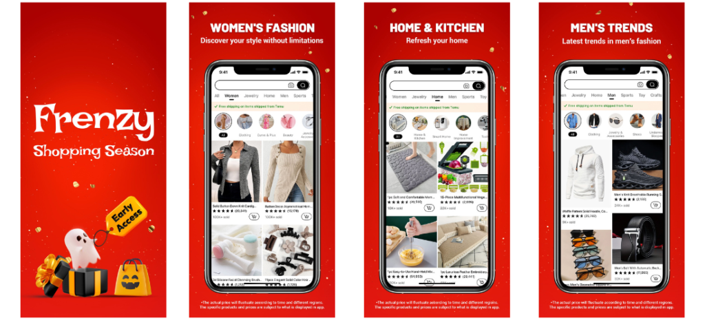 Creative Strategies: Temu Screenshots