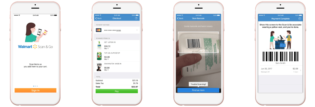 wallmart amazon scan and go app